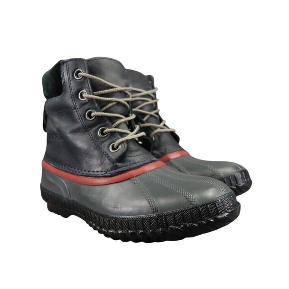 Sorel Boots Men 6 Snow Winter Cheyanne II Leather Rubber Lace Up Waterproof Grey main image 5